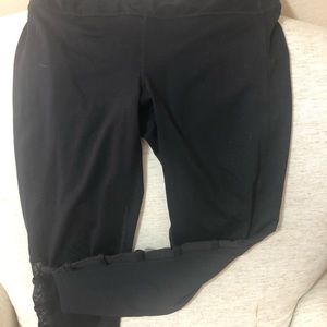 Black leggings with sheer lace on sides